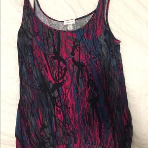 Paint splattered print tank top